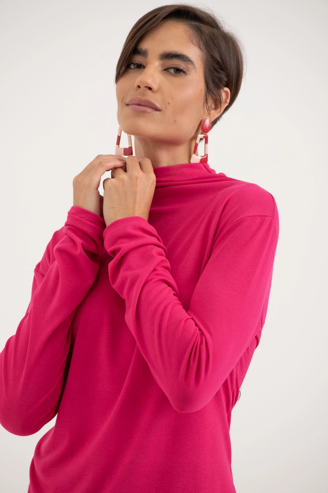 9034002 - Blusa Gola Alta Franzida PINK 9034002 - Blusa Gola Alta Franzida PINK - Imagem 2