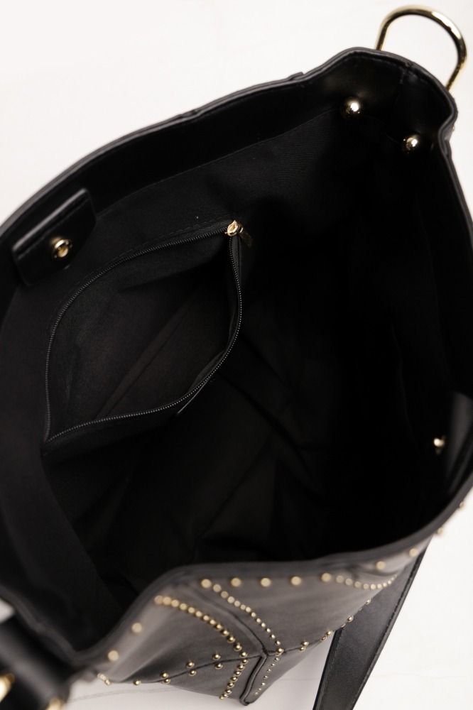 9034342 - Bolsa PU Tote Tachinhas PRETO