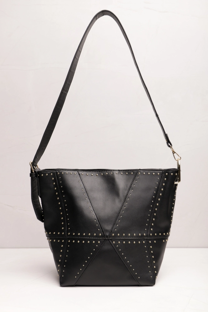 9034342 - Bolsa PU Tote Tachinhas PRETO