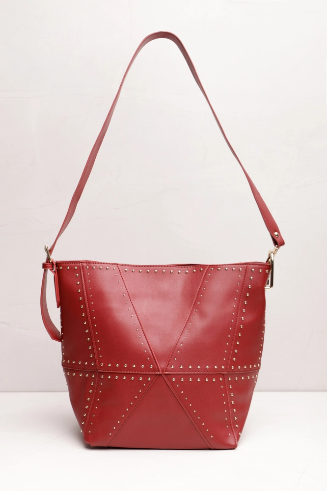 9034342 - Bolsa PU Tote Tachinhas VINHO