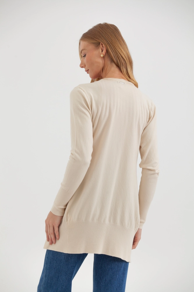 9034925 - Cardigan Tricô Alongado AREIA 9034925 - Cardigan Tricô Alongado AREIA - Imagem 2