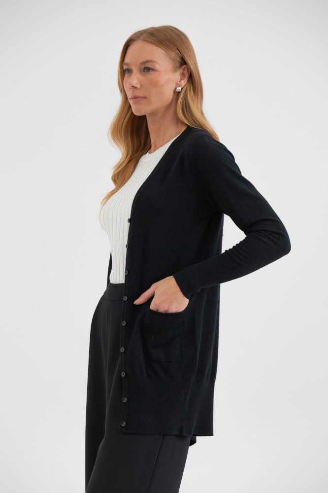9034925 - Cardigan Tricô Alongado PRETO 9034925 - Cardigan Tricô Alongado PRETO - Imagem 2