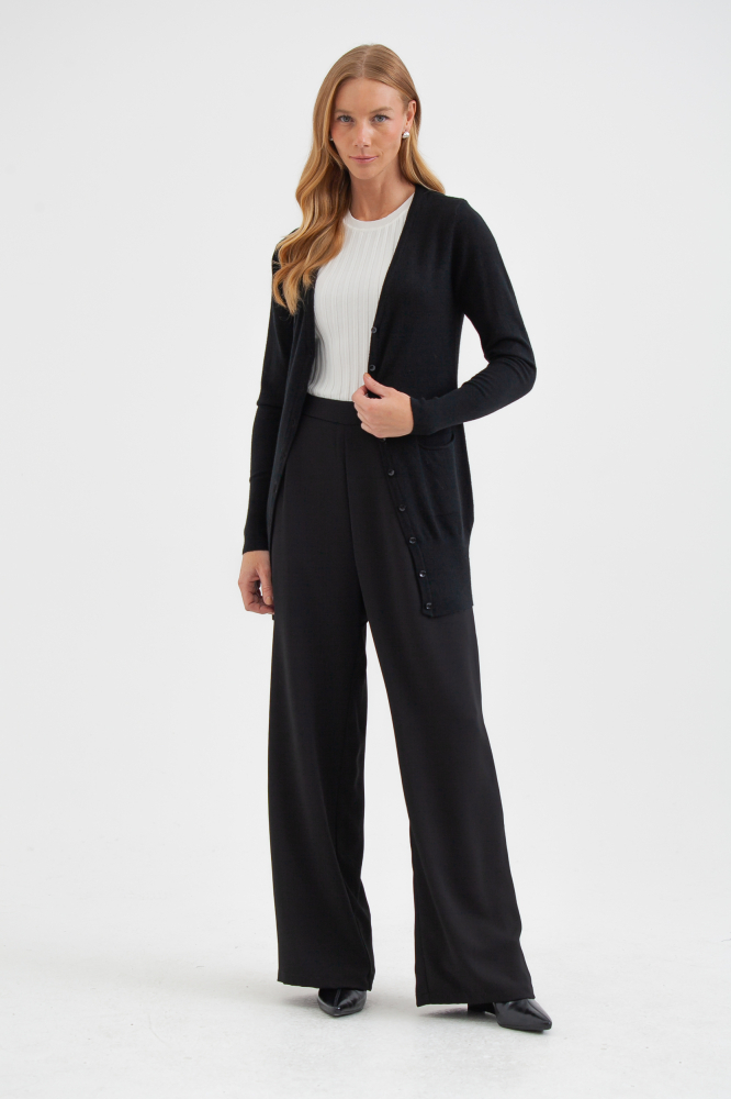 9034925 - Cardigan Tricô Alongado PRETO 9034925 - Cardigan Tricô Alongado PRETO