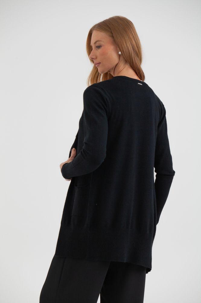 9034925 - Cardigan Tricô Alongado PRETO 9034925 - Cardigan Tricô Alongado PRETO
