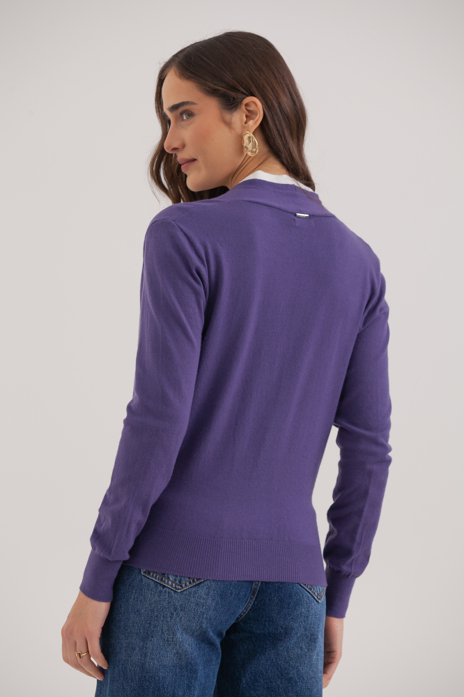 9035059 - Cardigan Tricô Duplo MARINHO 9035059 - Cardigan Tricô Duplo MARINHO