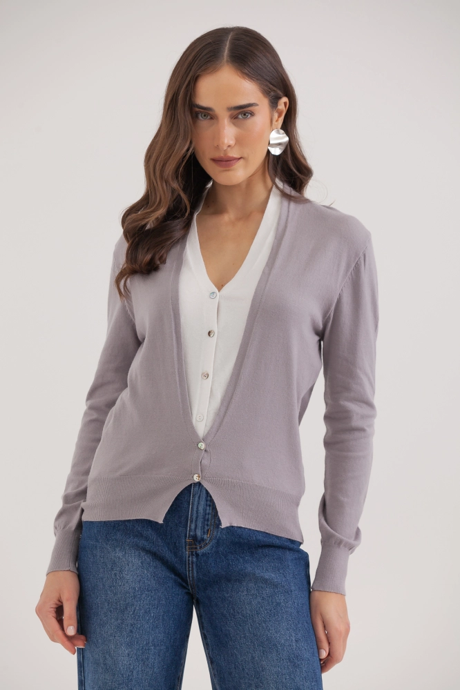 9035059 - Cardigan Tricô Duplo MESCLA 9035059 - Cardigan Tricô Duplo MESCLA - Imagem 1