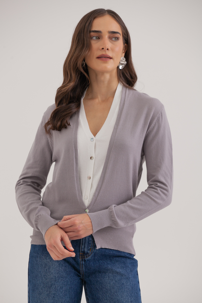9035059 - Cardigan Tricô Duplo MESCLA 9035059 - Cardigan Tricô Duplo MESCLA