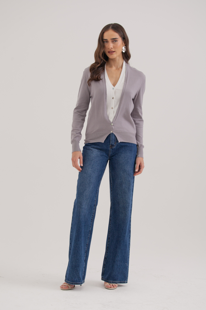 9035059 - Cardigan Tricô Duplo MESCLA 9035059 - Cardigan Tricô Duplo MESCLA