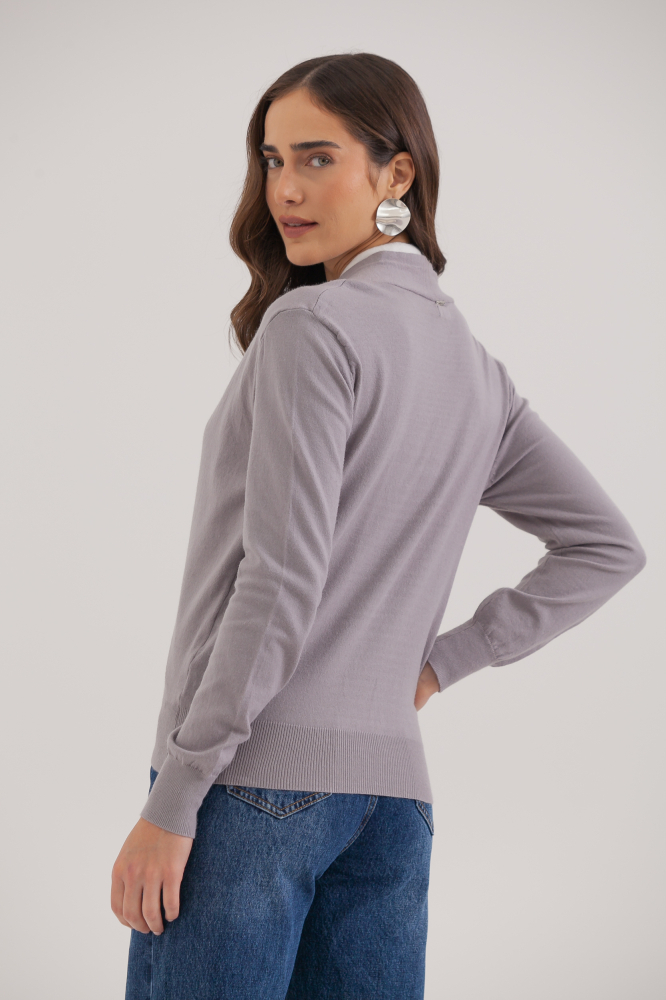 9035059 - Cardigan Tricô Duplo MESCLA 9035059 - Cardigan Tricô Duplo MESCLA