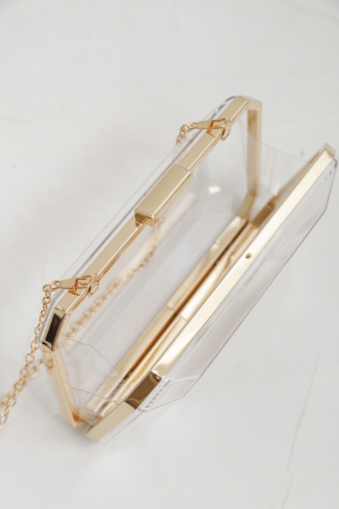 9035829 - Bolsa Clutch Transparente  DOURADO
