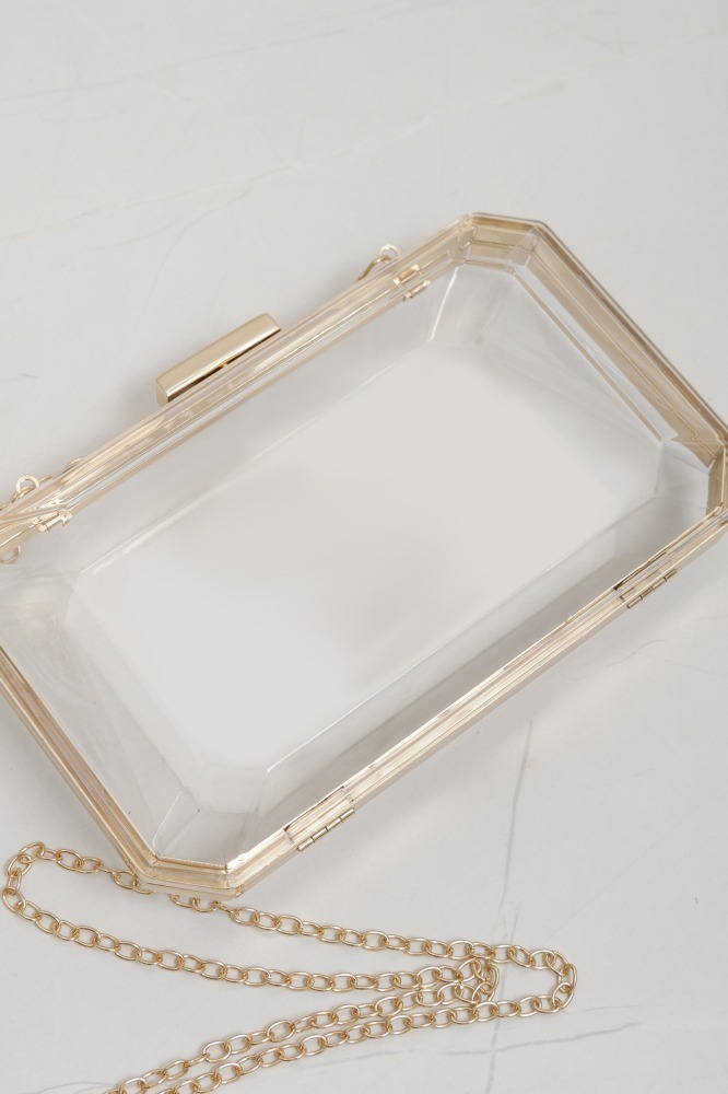 9035829 - Bolsa Clutch Transparente  DOURADO