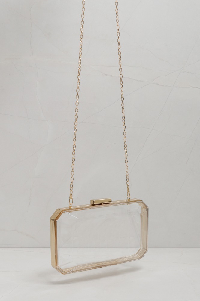 9035829 - Bolsa Clutch Transparente  DOURADO