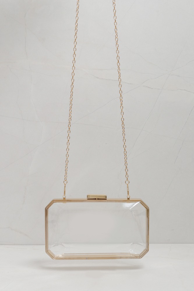 9035829 - Bolsa Clutch Transparente  DOURADO