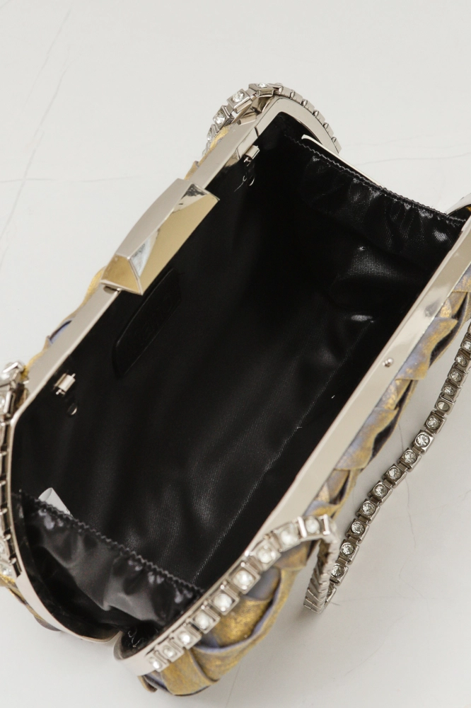9035836 - Bolsa Clutch com Detalhes Alça Corrente CINZA - Imagem 2