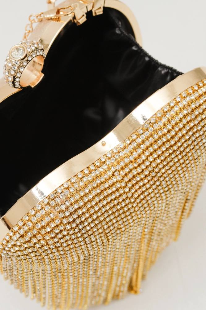 9035852 - Bolsa Clutch Coração Franja DOURADO - Imagem 2