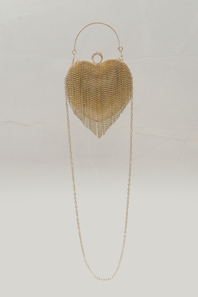 9035852 - Bolsa Clutch Coração Franja DOURADO 9035852 - Bolsa Clutch Coração Franja DOURADO