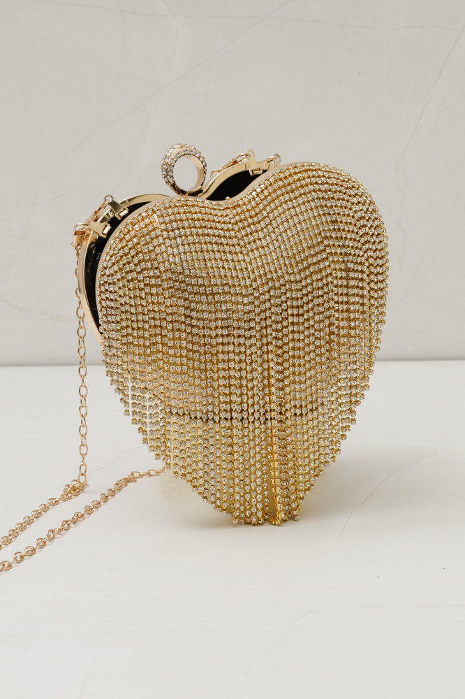 9035852 - Bolsa Clutch Coração Franja DOURADO 9035852 - Bolsa Clutch Coração Franja DOURADO