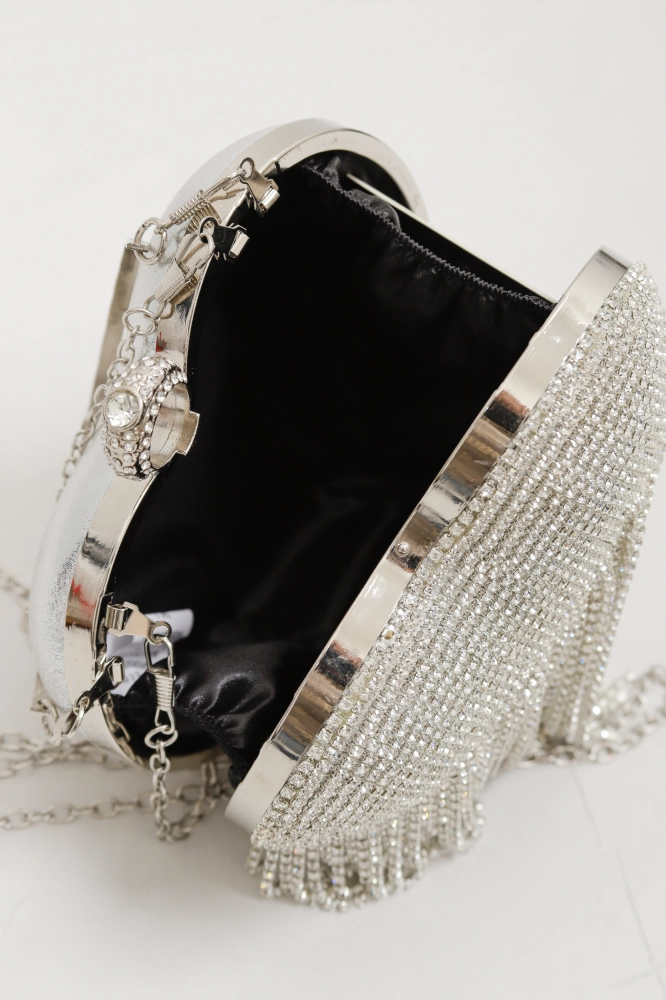 9035852 - Bolsa Clutch Coração Franja PRATA 9035852 - Bolsa Clutch Coração Franja PRATA - Imagem 2