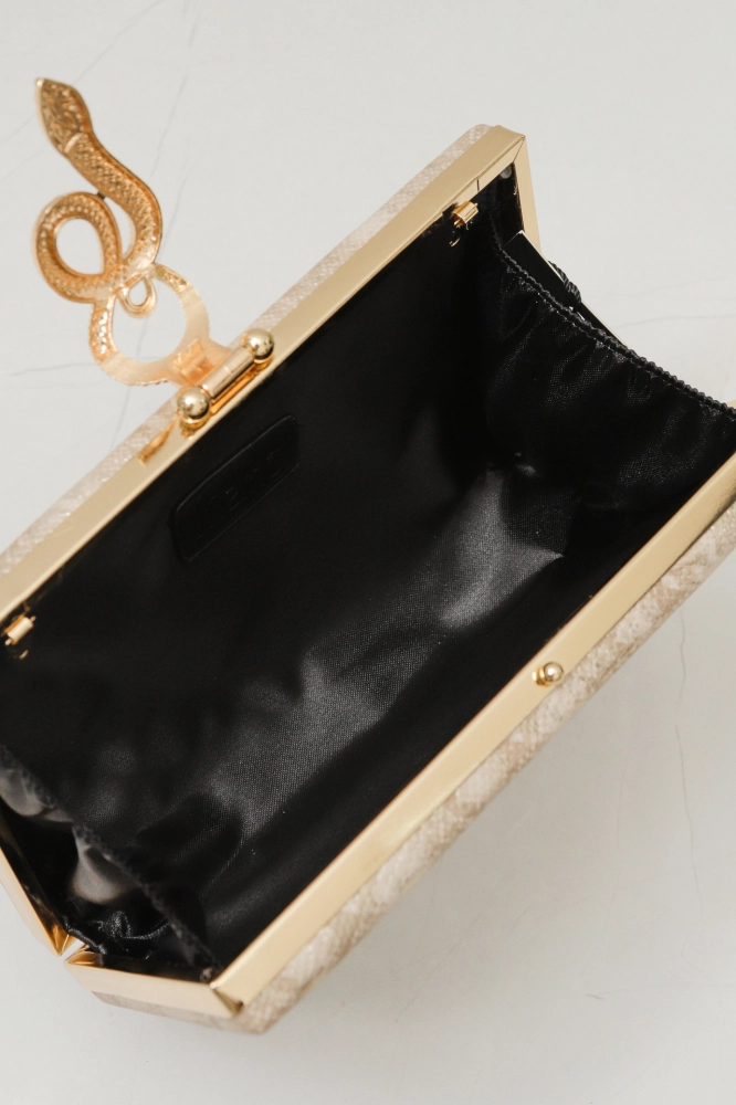 9035853 - Bolsa Clutch Animal Print Cobra DOURADO - Imagem 2