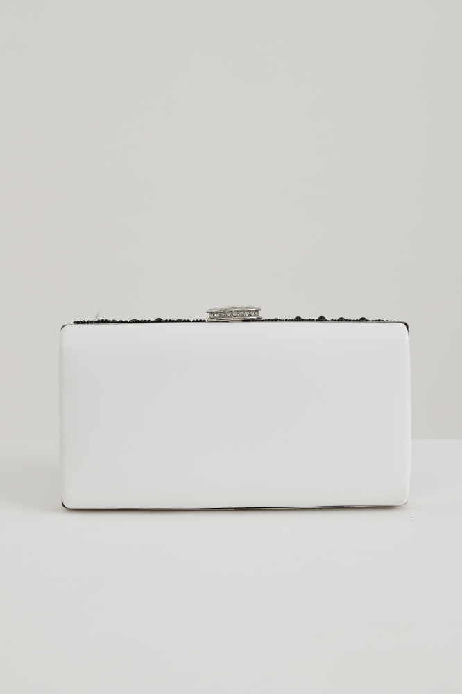 9035875 - Bolsa Clutch Aplicação Strass OFF-WHITE 9035875 - Bolsa Clutch Aplicação Strass OFF-WHITE