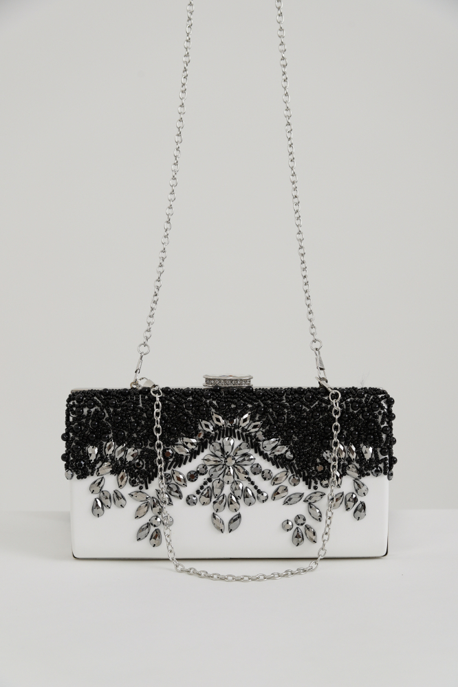 9035875 - Bolsa Clutch Aplicação Strass OFF-WHITE 9035875 - Bolsa Clutch Aplicação Strass OFF-WHITE