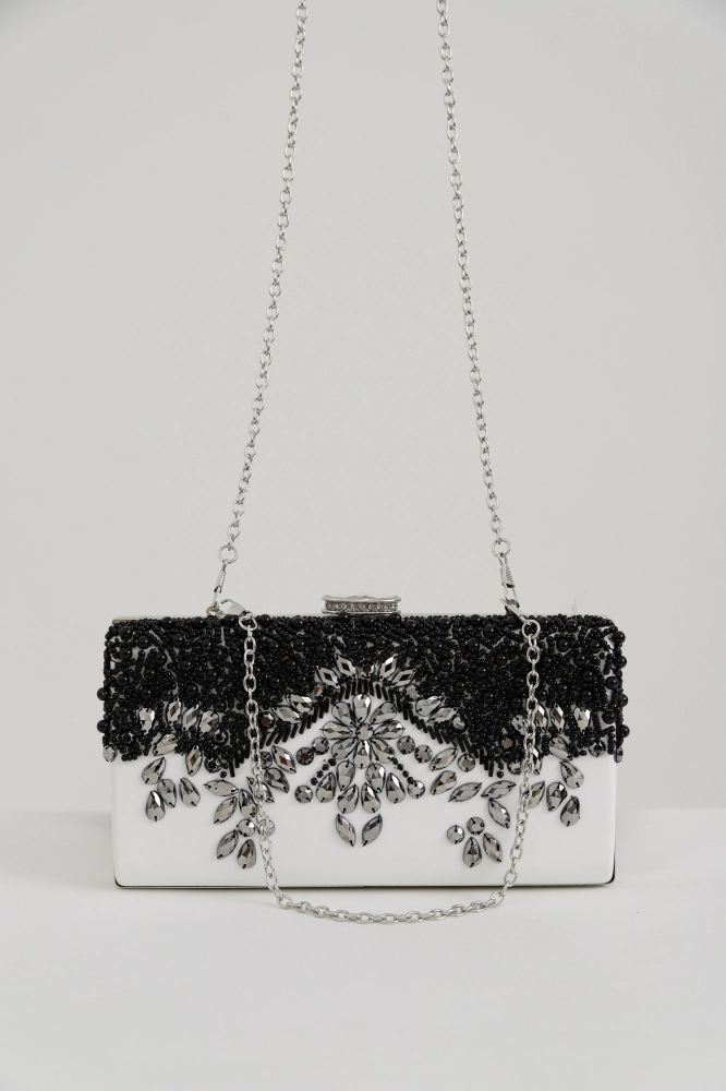 9035875 - Bolsa Clutch Aplicação Strass OFF-WHITE 9035875 - Bolsa Clutch Aplicação Strass OFF-WHITE - Imagem 1