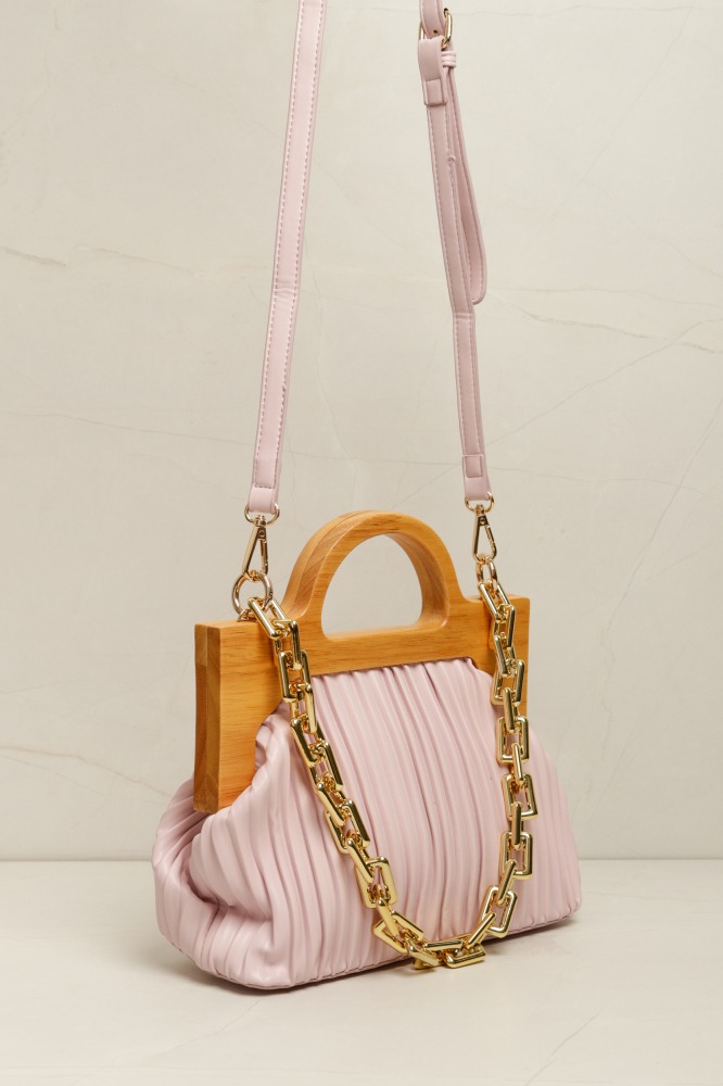 9035887 - Bolsa Plissada Madeira ROSA