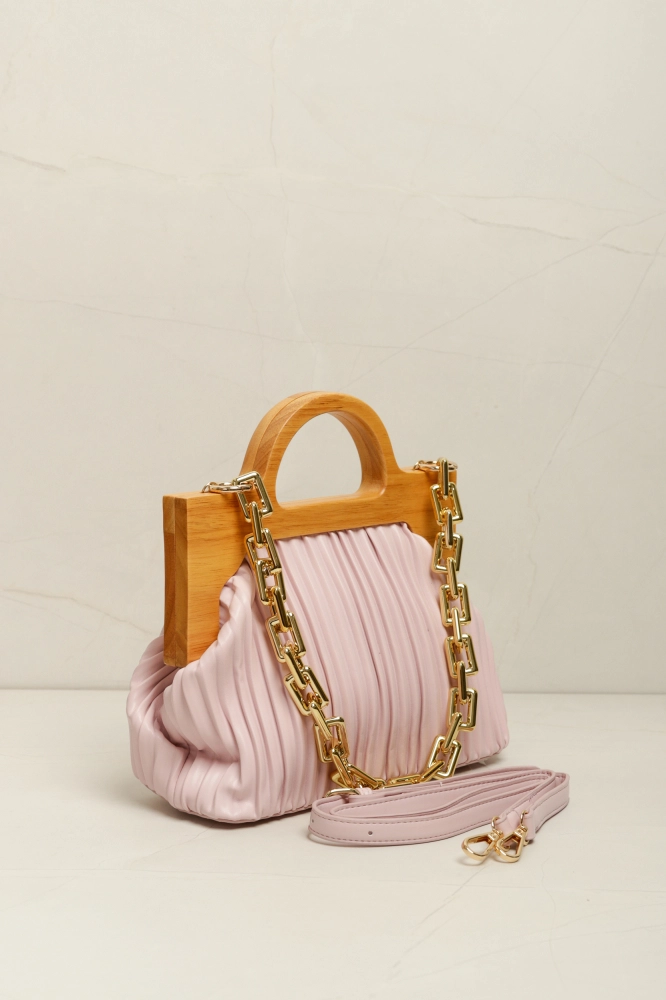 9035887 - Bolsa Plissada Madeira ROSA 9035887 - Bolsa Plissada Madeira ROSA