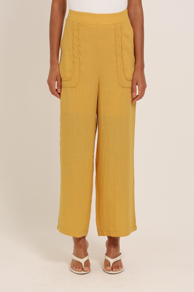9035998 - Calça Pantacourt Linho AMARELO 9035998 - Calça Pantacourt Linho AMARELO