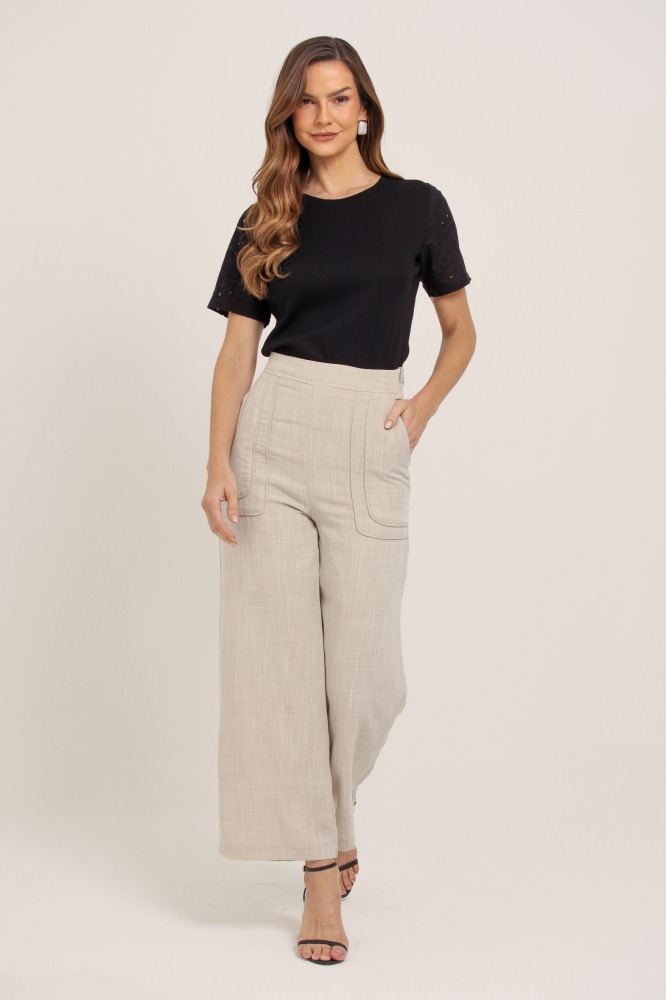9035998 - Calça Pantacourt Linho NATURAL 9035998 - Calça Pantacourt Linho NATURAL