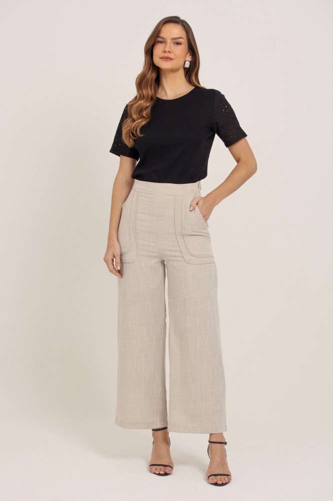 9035998 - Calça Pantacourt Linho NATURAL 9035998 - Calça Pantacourt Linho NATURAL