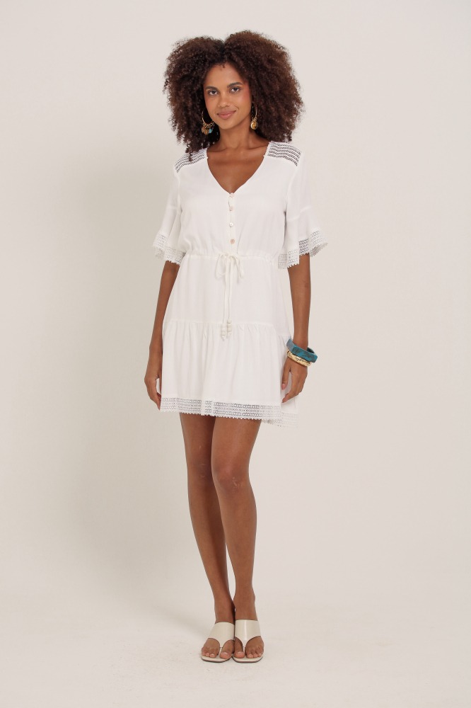 9036046 - Vestido Curto Boho OFF-WHITE