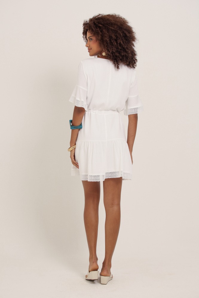 9036046 - Vestido Curto Boho OFF-WHITE