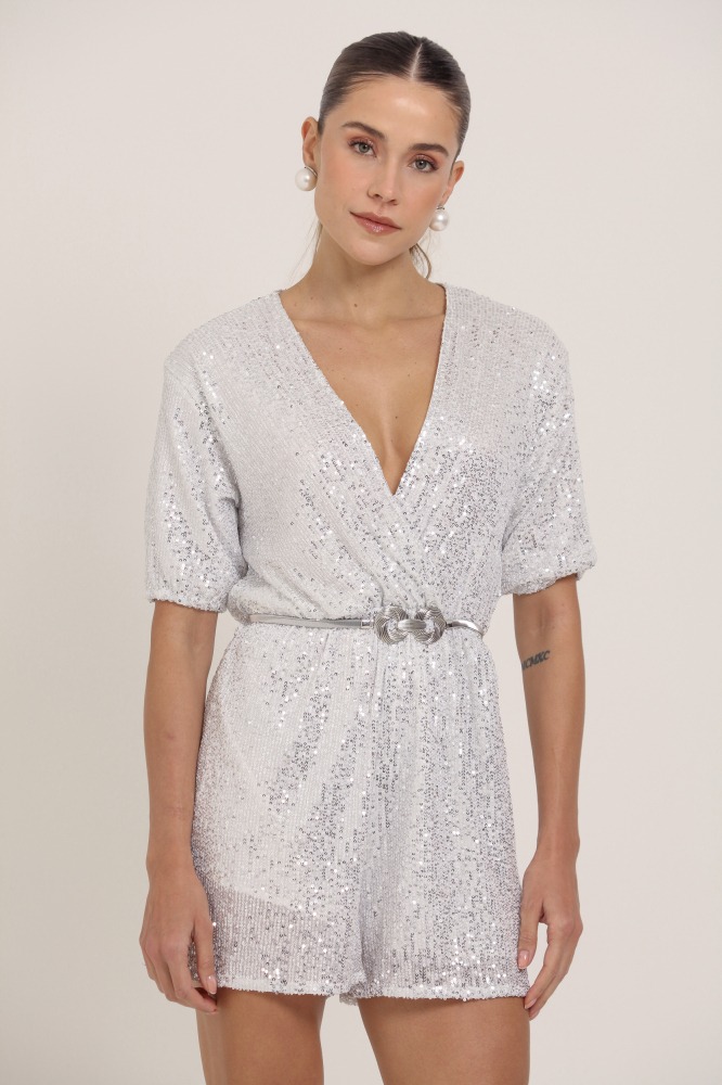 9036189 - Macaquinho Paetê Transpassado OFF-WHITE