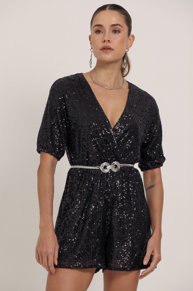 9036189 - Macaquinho Paetê Transpassado PRETO