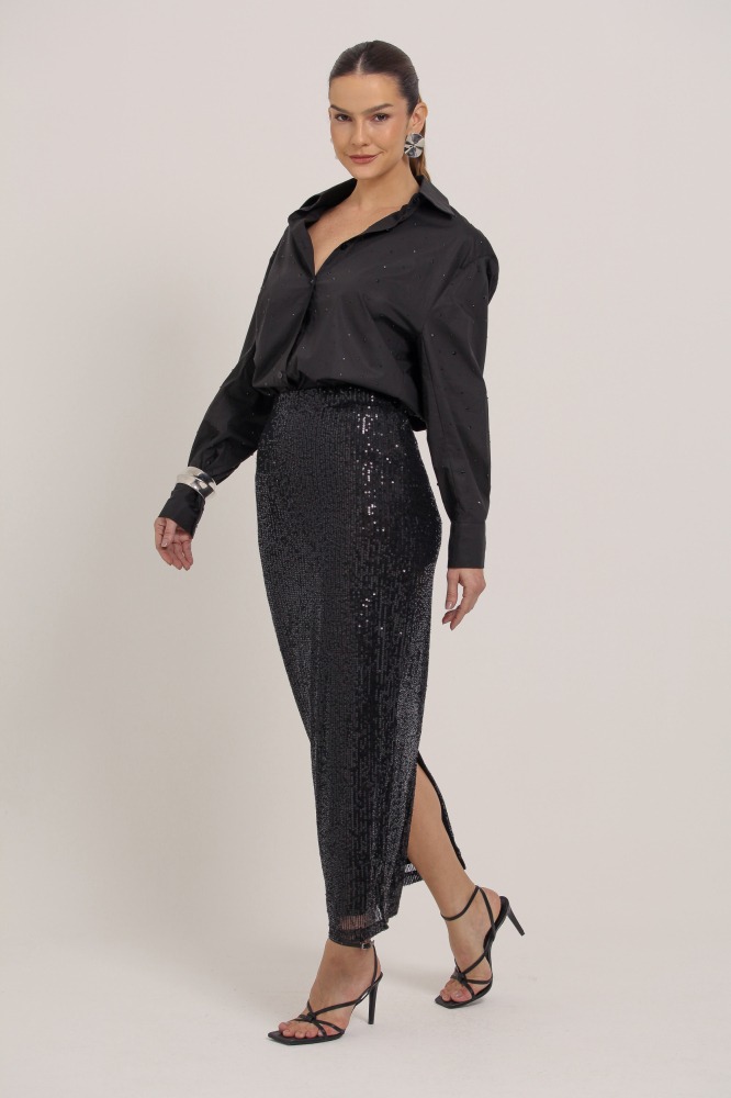 9036368 - Saia Lápis De Paetê PRETO