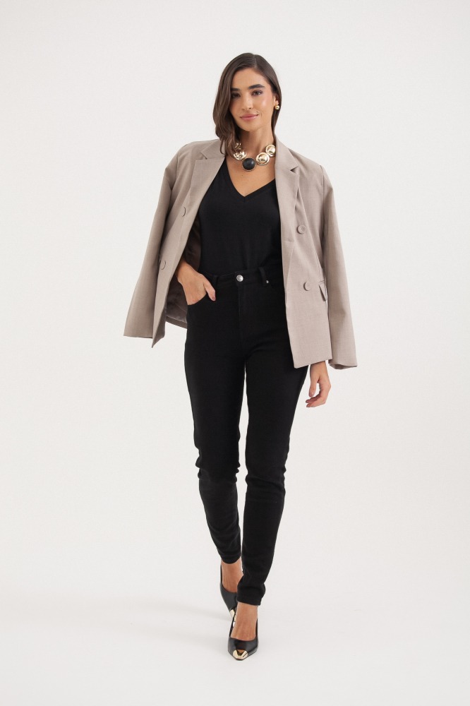 9036552 - Camiseta Basic Decote V  PRETO