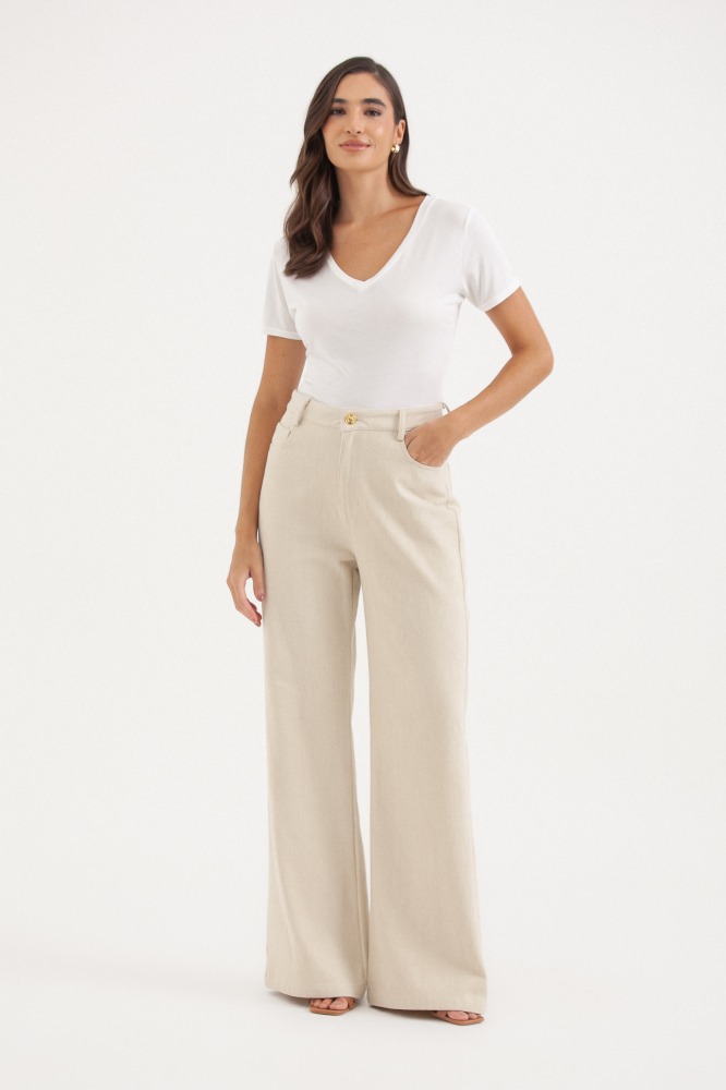 9036555 - Camiseta Basic Decote V BRANCO