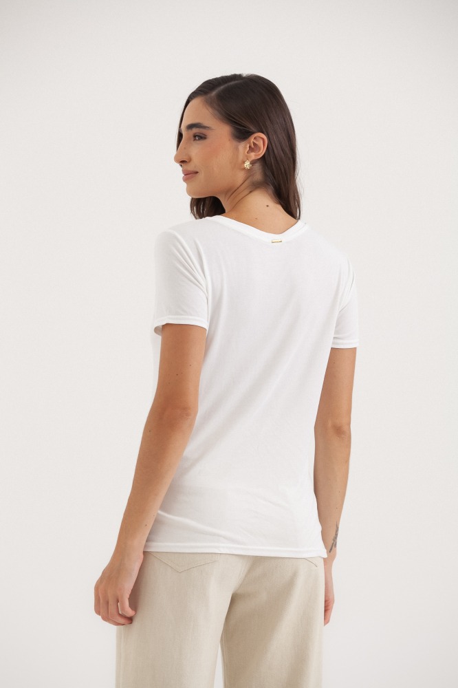 9036555 - Camiseta Basic Decote V BRANCO