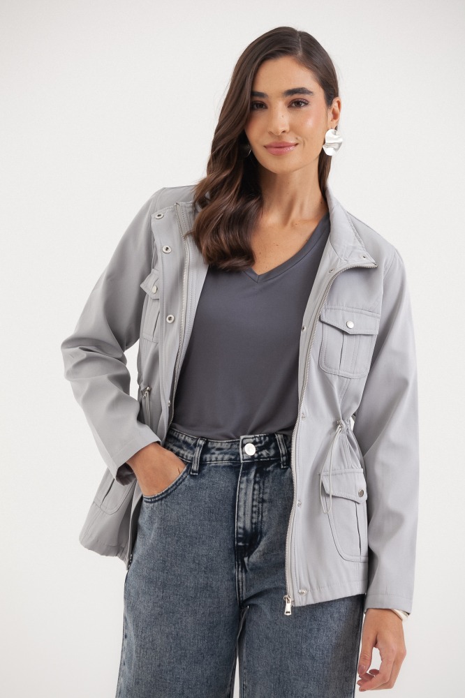 9036555 - Camiseta Basic Decote V CINZA