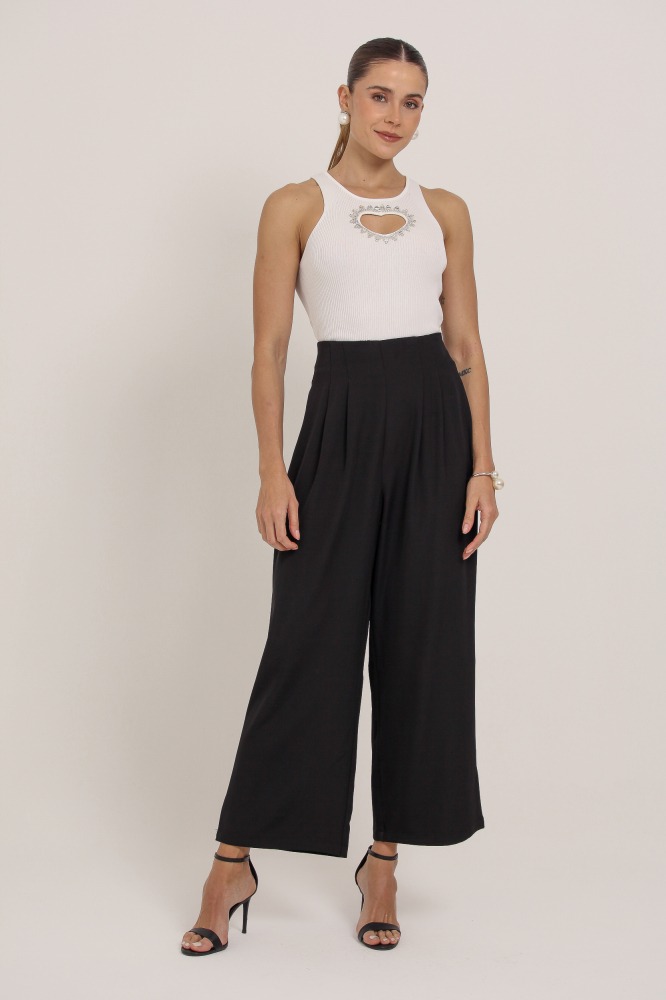 9036647 - Regata Tricô Coração Pedraria  OFF-WHITE