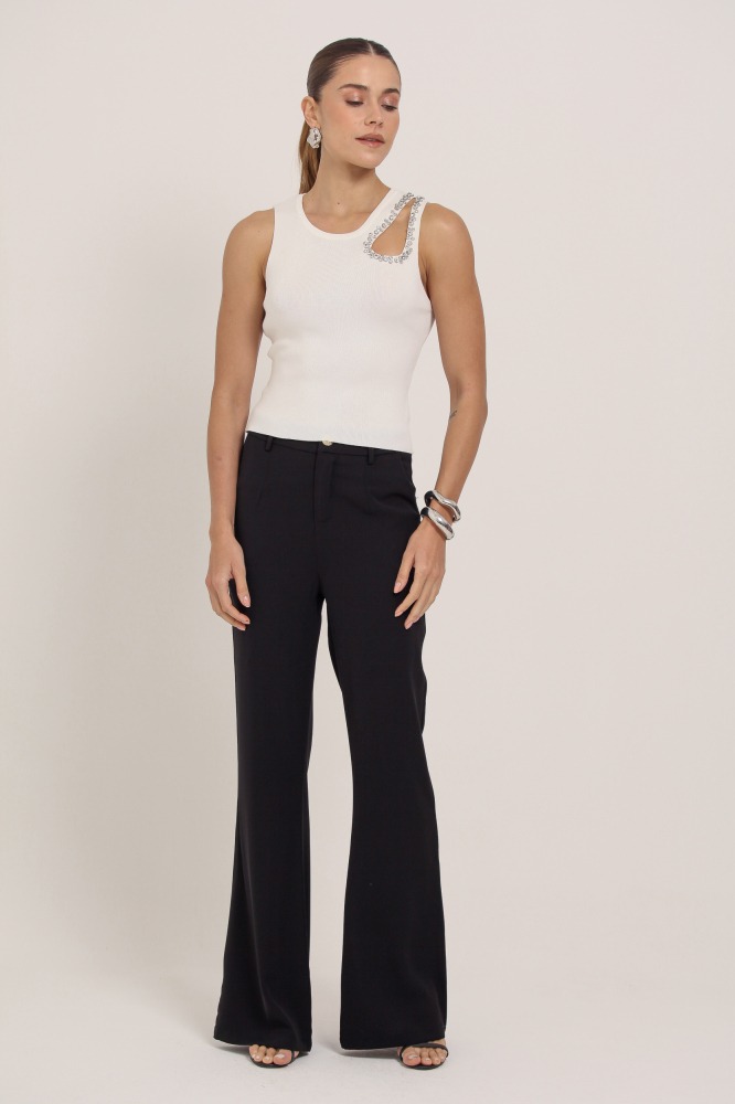 9036732 - Regata Tricô Vazado Brilho BRANCO