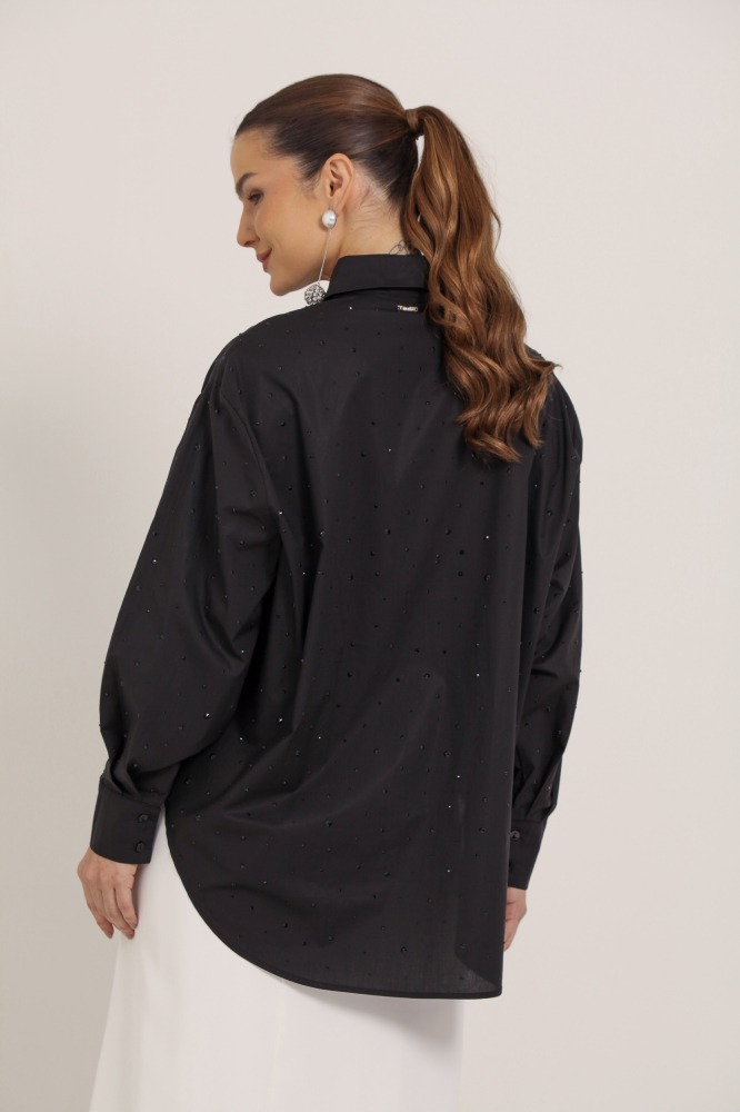 9036761 - Camisa Social com Strass PRETO 9036761 - Camisa Social com Strass PRETO