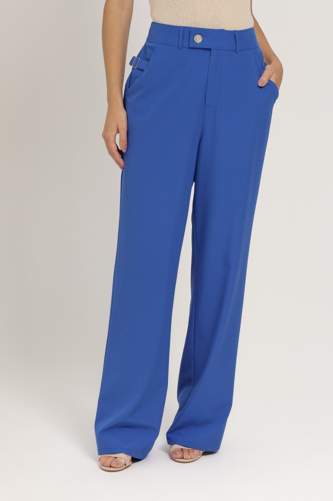 9036792 - Calça Alfaiataria com Fivela  AZUL