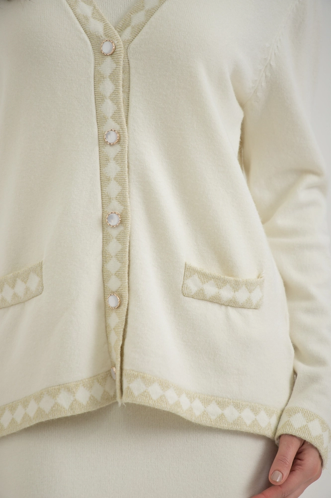 9036829 - Conjunto Tricot Vestido E Cardigan OFF-WHITE 9036829 - Conjunto Tricot Vestido E Cardigan OFF-WHITE - Imagem 2