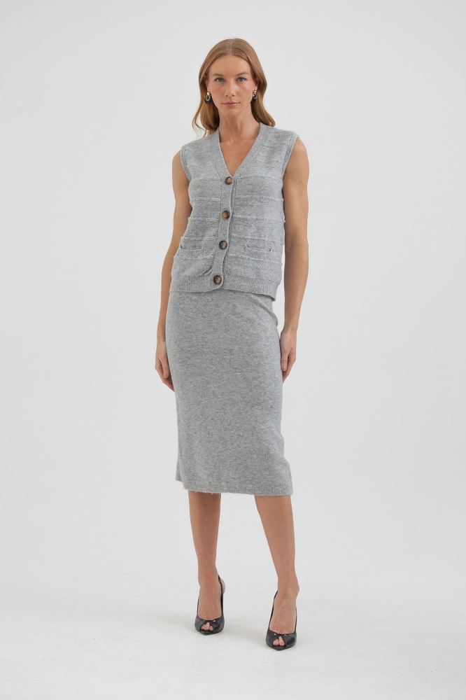 9036830 - Conjunto Tricot Saia Colete E Cardigan MESCLA 9036830 - Conjunto Tricot Saia Colete E Cardigan MESCLA - Imagem 2