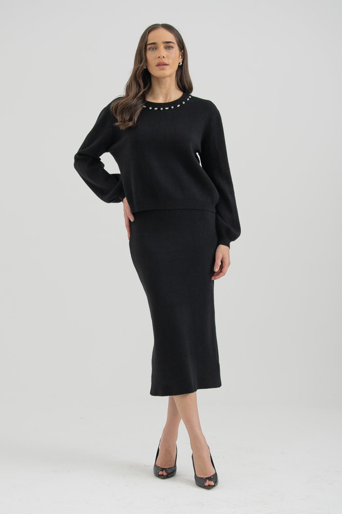 9036834 - Conjunto Tricot Saia PRETO 9036834 - Conjunto Tricot Saia PRETO