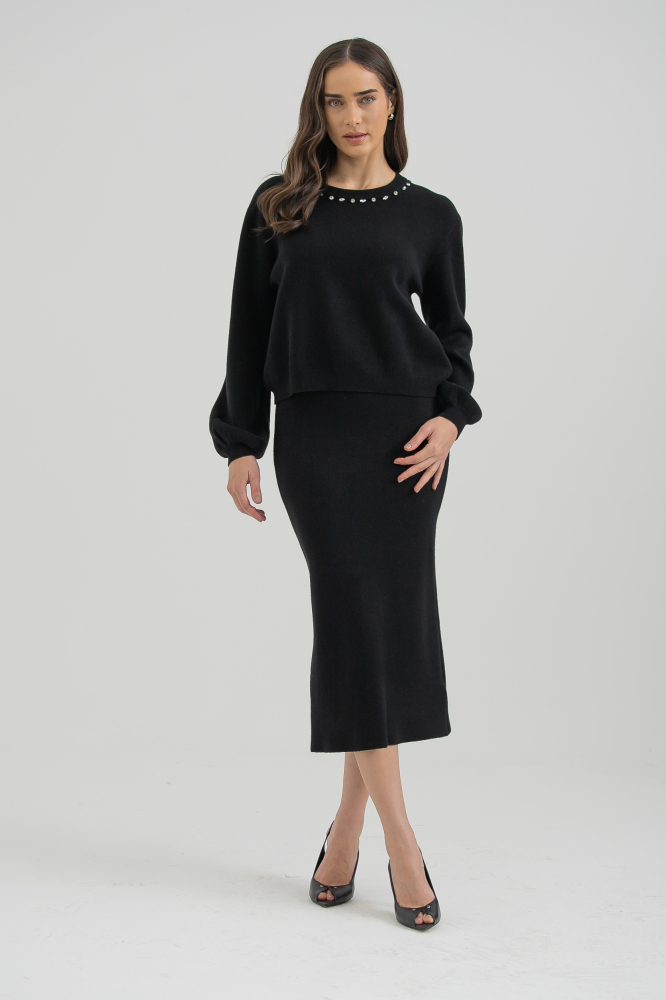 9036834 - Conjunto Tricot Saia PRETO 9036834 - Conjunto Tricot Saia PRETO