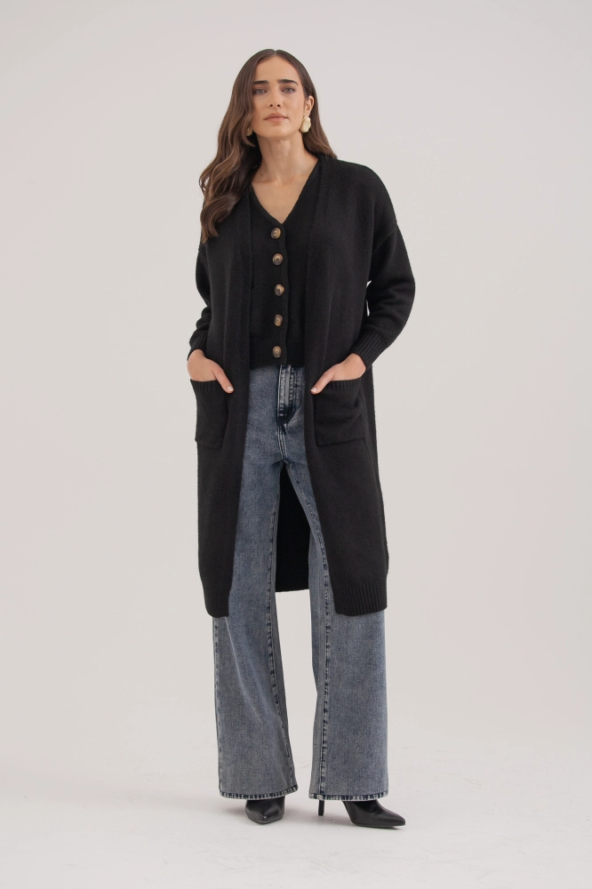 9036840 - Twin Set Tricot Cardigan E Colete PRETO 9036840 - Twin Set Tricot Cardigan E Colete PRETO - Imagem 1