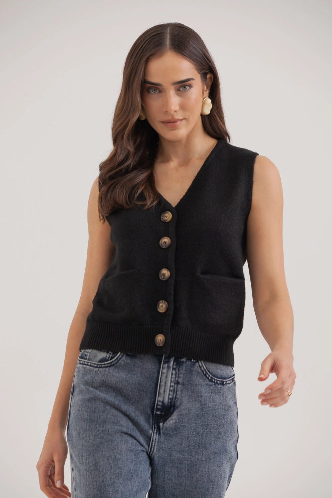 9036840 - Twin Set Tricot Cardigan E Colete PRETO 9036840 - Twin Set Tricot Cardigan E Colete PRETO - Imagem 2